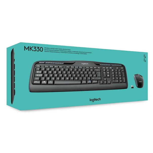 Logitech Desktop MK330 Wireless [DE] black Tastatur