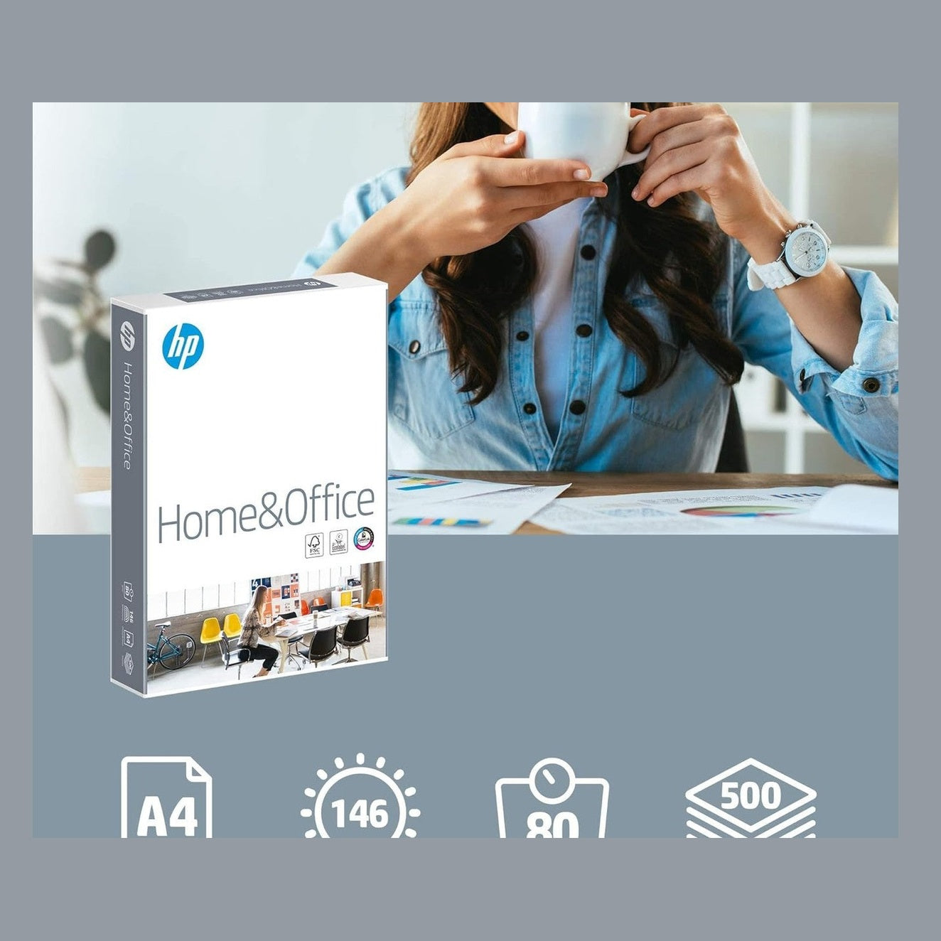 HP Kopierpapier Home & Office, 2500 Blatt (5x500)