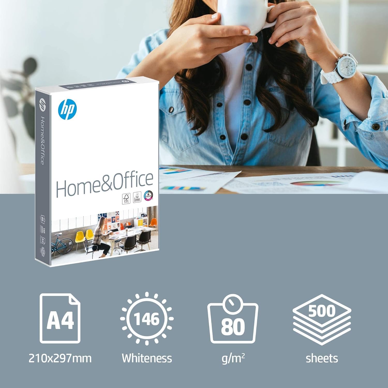 HP Kopierpapier Home & Office, 2500 Blatt (5x500)